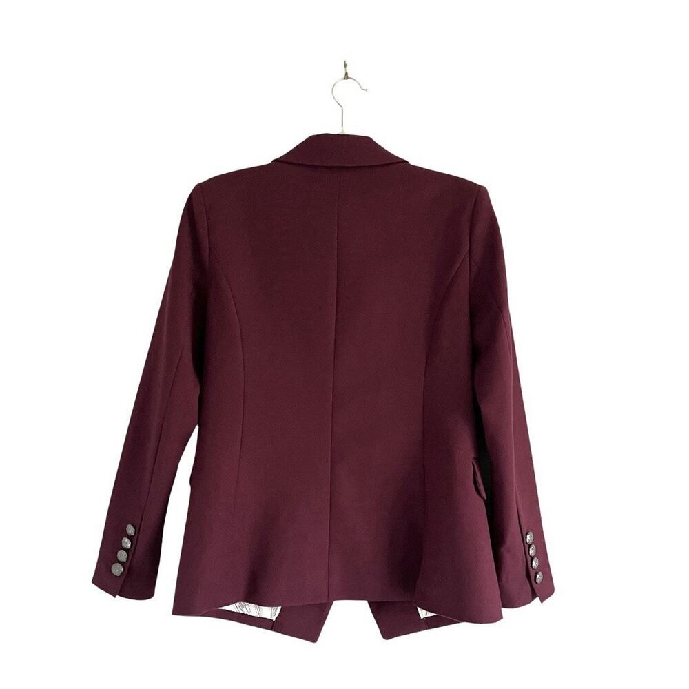 WHBM Studio Blazer Burgundy Size 8 Preppy Chic Double Breasted Jacket - Picture 4 of 12